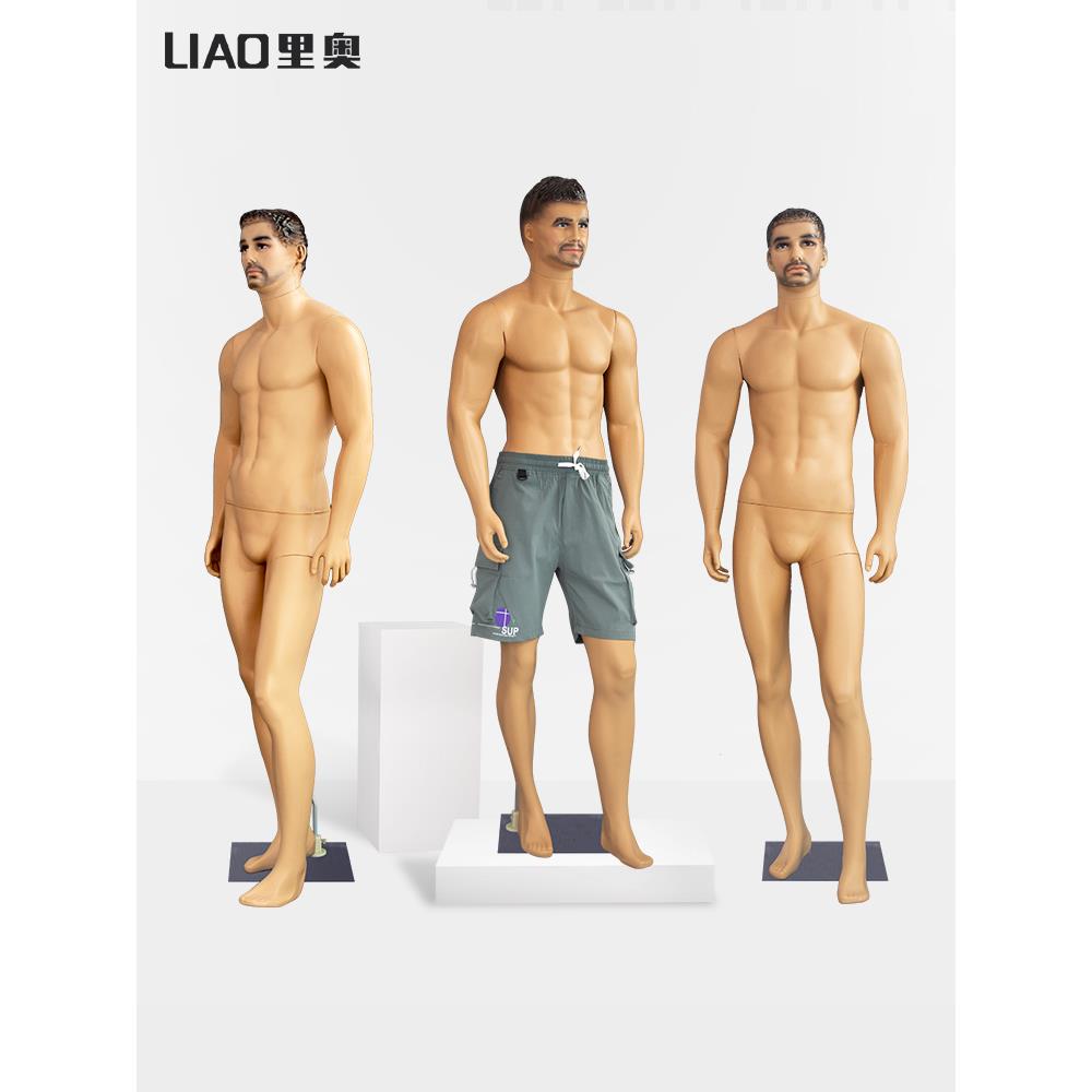 新款男模特全身仿真肤色塑料大码肌肉模特道具服装店橱窗展示人台