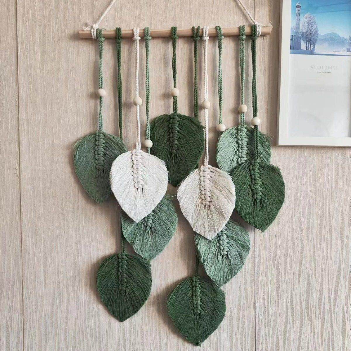 北欧手工编织树叶挂毯墙面装饰壁挂民宿酒店挂墙波西米亚叶子壁毯,居家布艺,挂毯/壁毯,淘宝优惠券,粉丝福利购,淘宝优惠卷