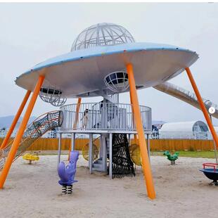 不外锈钢652雕塑儿童大型滑屋室航外攀爬公园设梯备星飞船宇员太