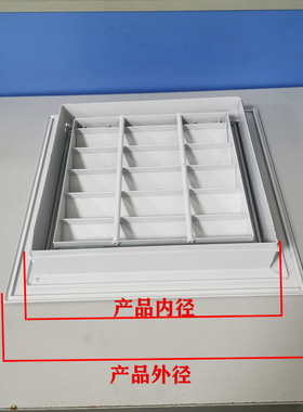 现货铝合金门铰式百叶通风口百叶窗空调回风出风检修口可打开白