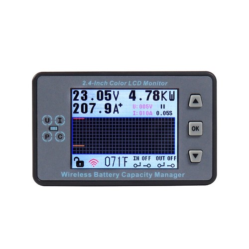 VAC8810F 2.4寸彩屏无线电池电压电流温度容量表房车电动车库仑计