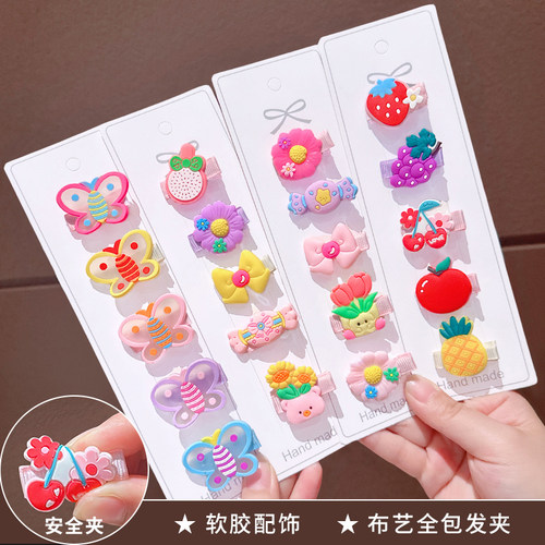 婴幼儿卡通发夹布艺全包发卡宝宝可爱迷你小夹子女童侧边夹刘海夹