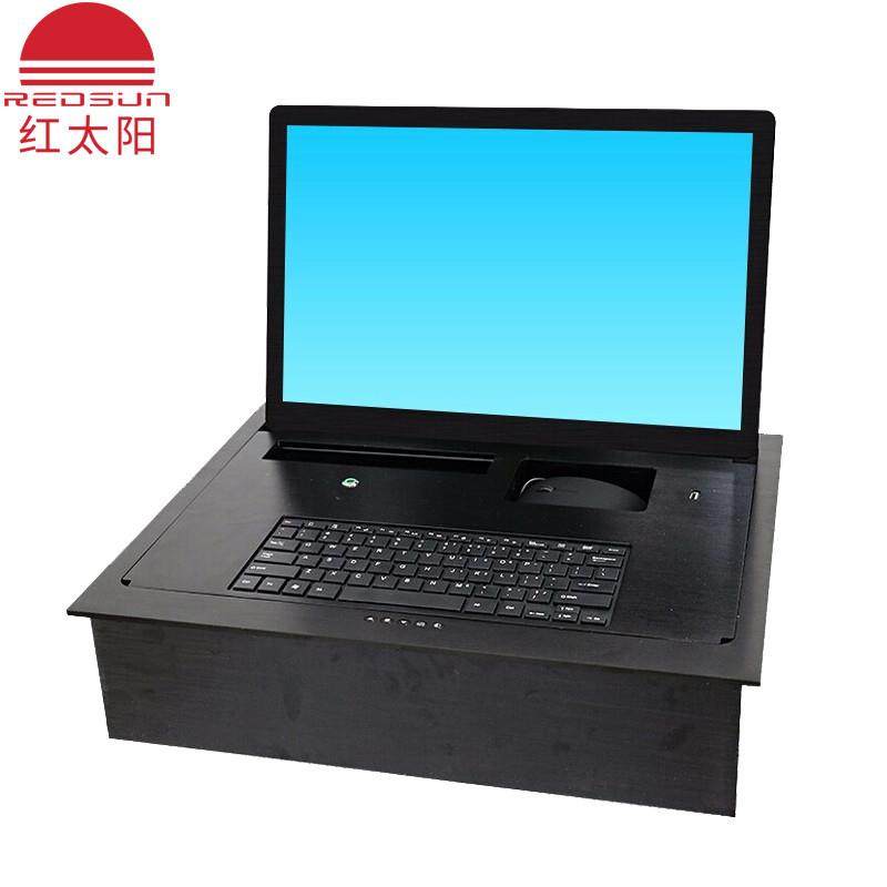 厂促红太阳无纸化升降屏 电脑显示器翻转器 会议桌隐藏翻转 支架