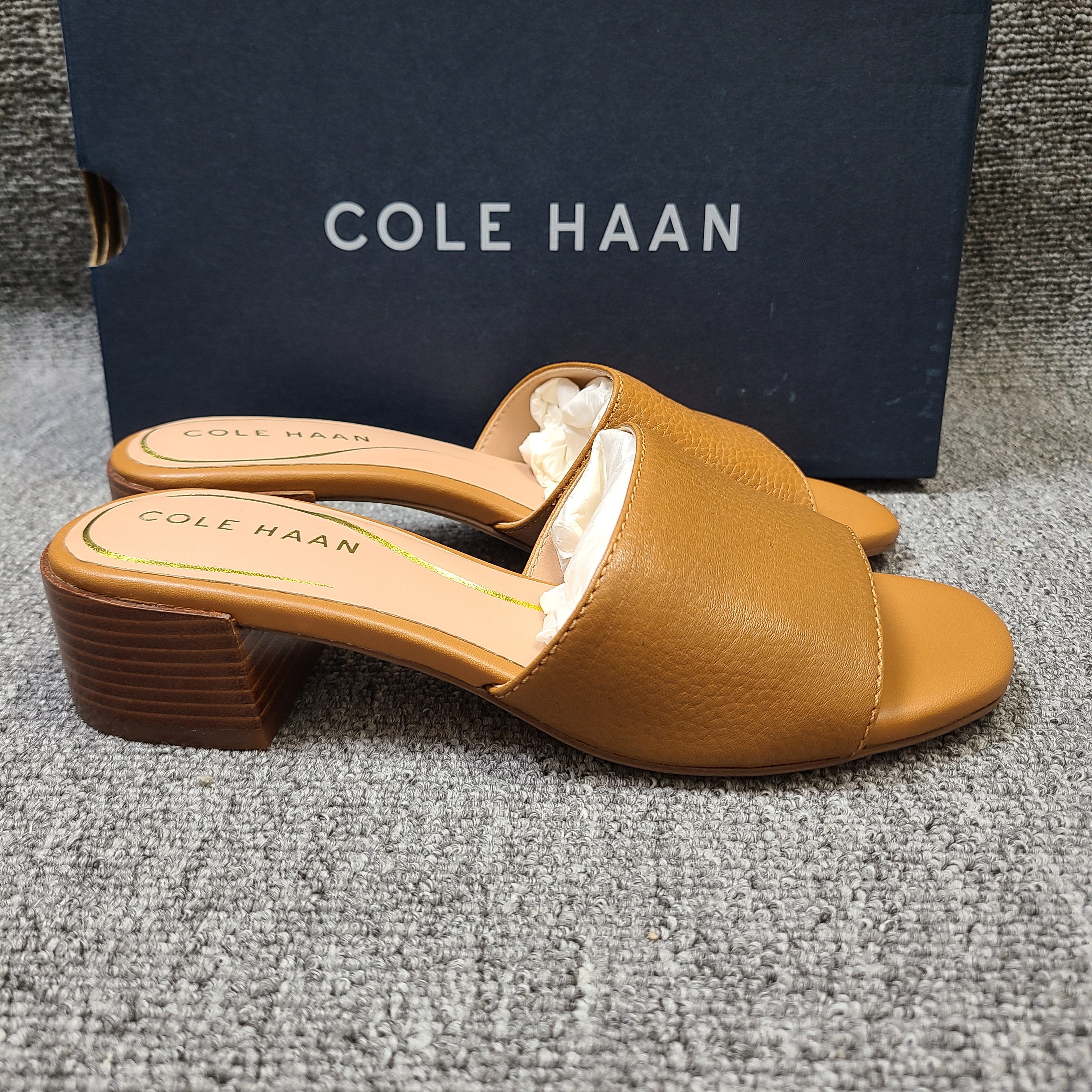 Cole Haan歌涵 女士真皮凉拖鞋春夏平底沙滩鞋一字拖女