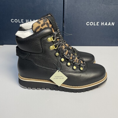 ColeHaan/歌涵女靴黑色皮短靴