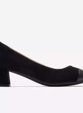 Cole Haan/歌涵女士绒皮拼接低跟高跟鞋W26381