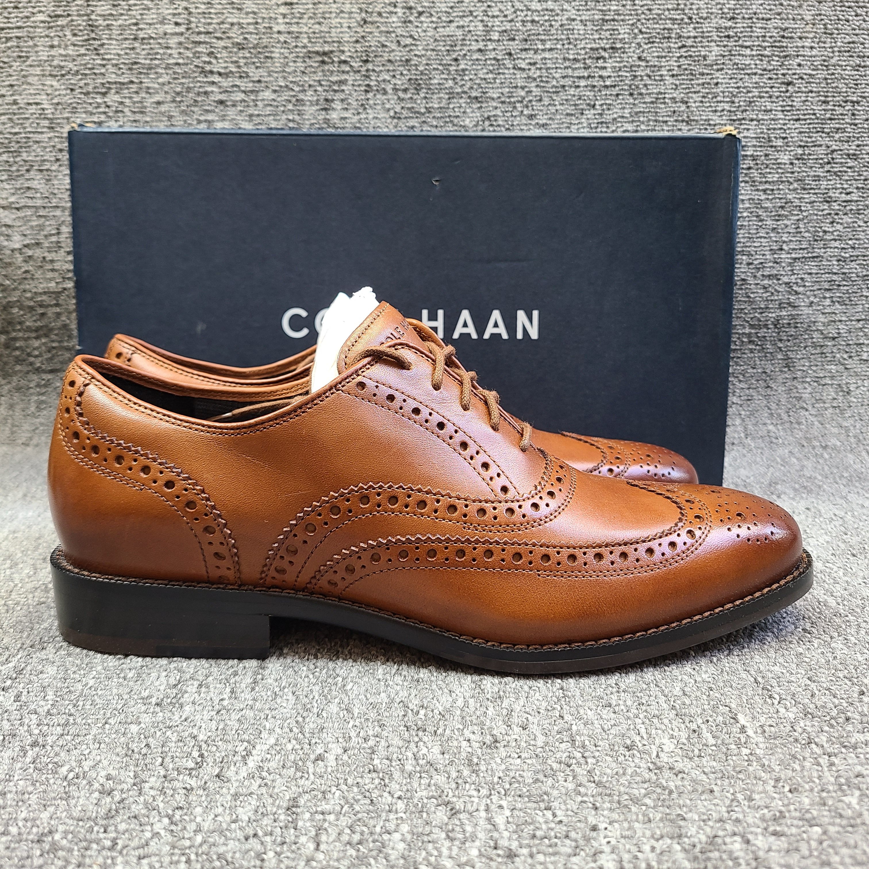 Cole Haan/歌涵 男鞋时尚潮流百搭舒适春真皮布洛克雕花正装皮鞋