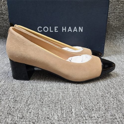 Cole Haan/歌涵女士时尚潮流百搭舒适绒皮拼接低跟高跟鞋