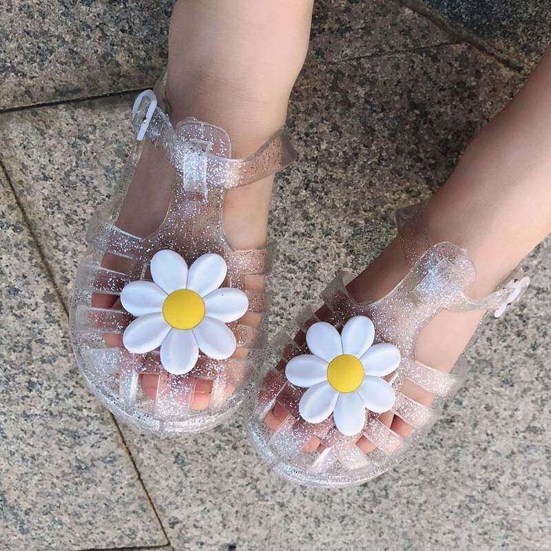 女童塑料凉鞋80后童年小时候的宝宝水晶包头果冻老式凉鞋怀旧i