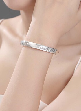 新品真足银999与你相伴手镯女链