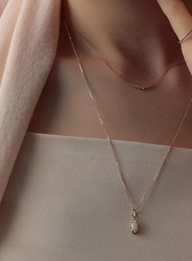 马眼欧泊吊坠送真S925银项链女