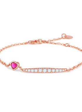 新真s925银一心一意手链女手串