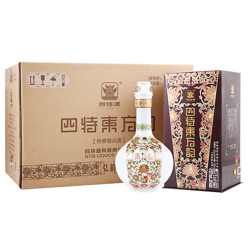 【官方正品】四特东方韵弘韵52度500ml礼盒装送礼特香型纯粮白酒