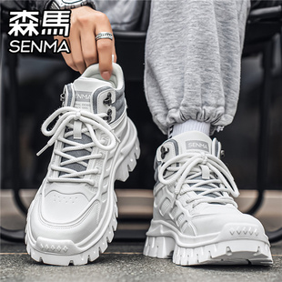 森马马丁靴男冬季高帮真皮运动休闲户外登山男士防水防滑工装靴子