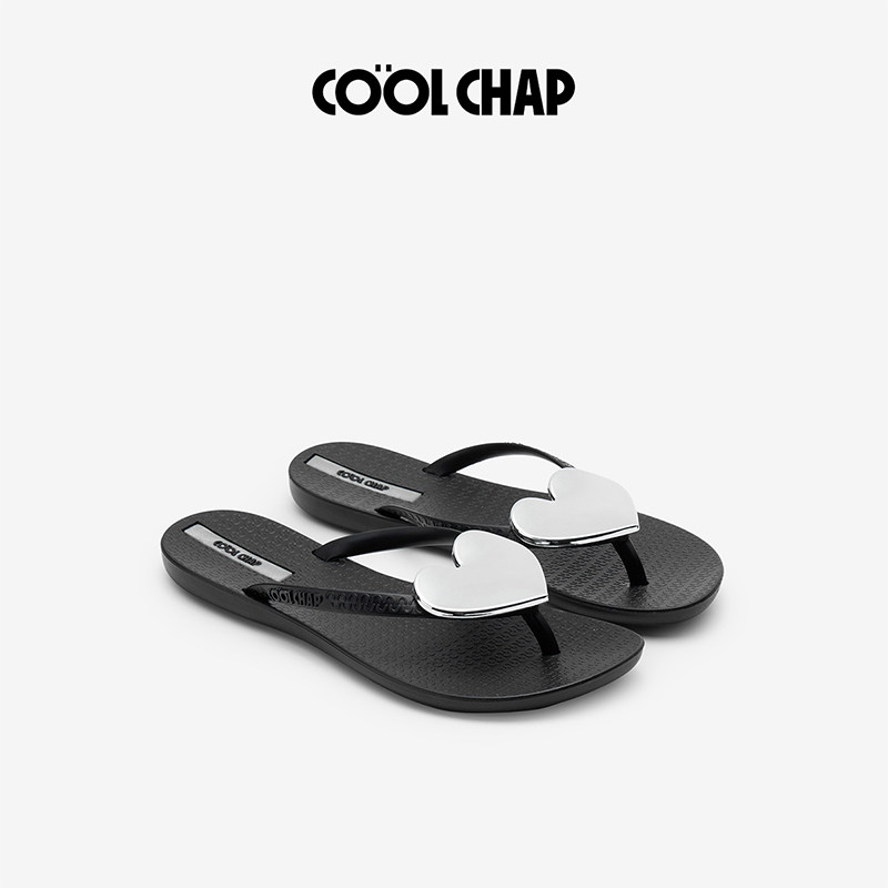 COOLCHAP鎏心系列爱心人字拖女夏季海边度假绝美沙滩穿搭夹脚拖鞋