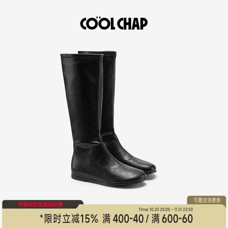 COOLCHAP无束II系列瘦瘦靴26冬季新款复古显瘦弹力长靴圆头时装靴