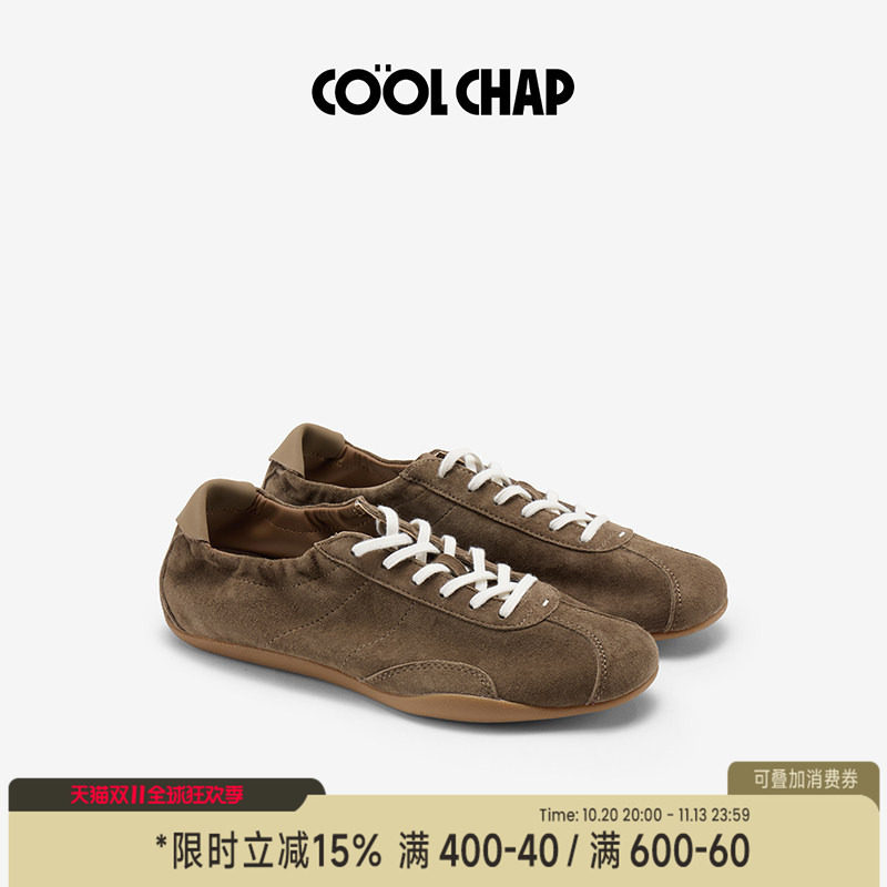 COOLCHAP裸穿闲训系列阿甘鞋26秋季新品平底休闲鞋女软底时尚系带