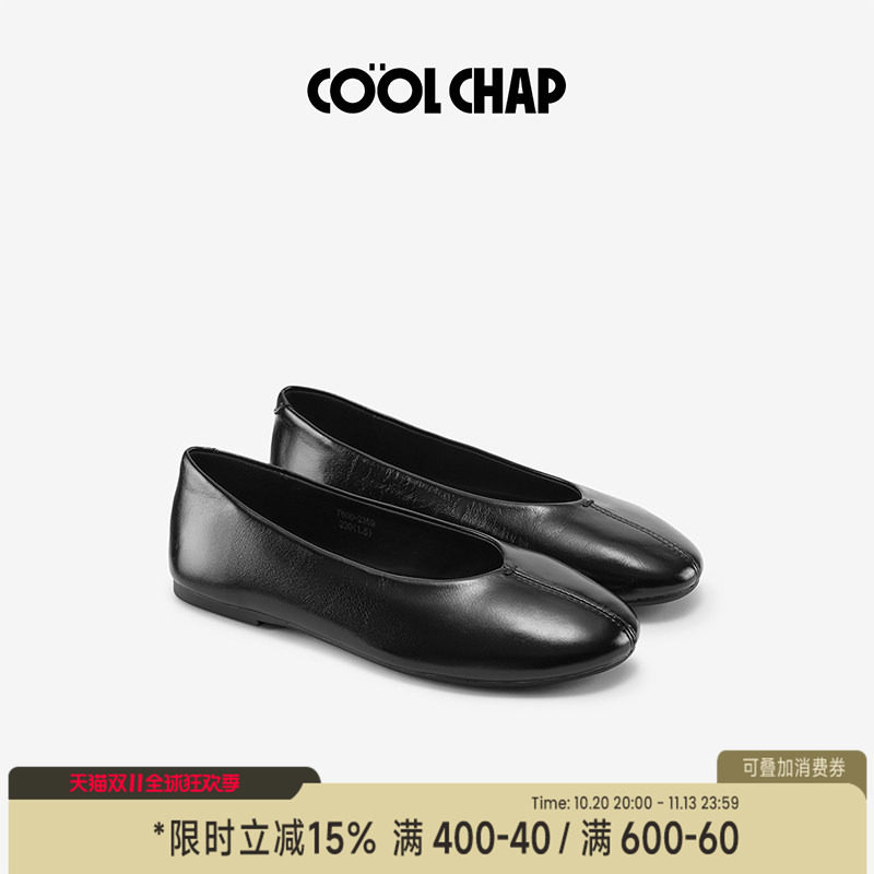 COOLCHAP圆舞序曲系列单鞋26秋季新款复古圆头软底真皮芭蕾鞋女鞋