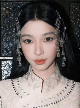 原创民族风蒙古族黑色H108流苏发夹感谢易梦玲团队赏识一对售