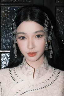 原创民族风蒙古族黑色H108流苏发夹感谢易梦玲团队赏识一对售