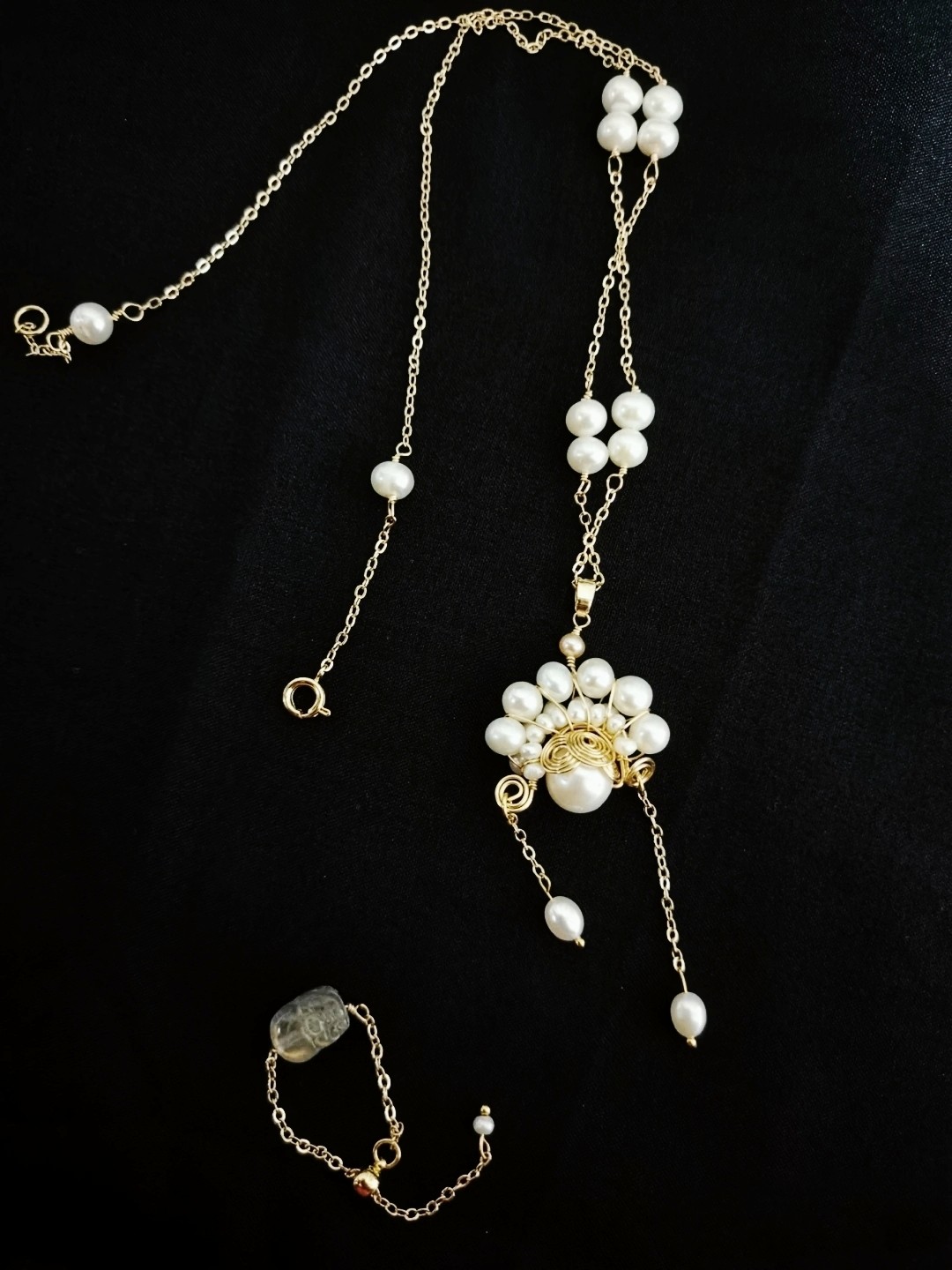 [도파민] 오리지널 천연담수진주 목걸이 S 체인