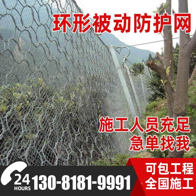 主动被动边坡防护网柔性菱形山体滑坡拦截落石安全钢丝绳网绿化*