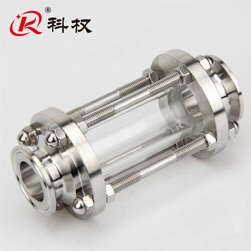 快装玻璃管道视镜304不锈钢卫生级卡箍式直通快接视盅带保护罩38