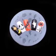 速发1Pc 3D Halloween Day Nail Silicone Mold Pumpkin Bat Moon