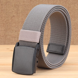 网红No Metal Free Over Security Elastic Woven Men's Belt Sui