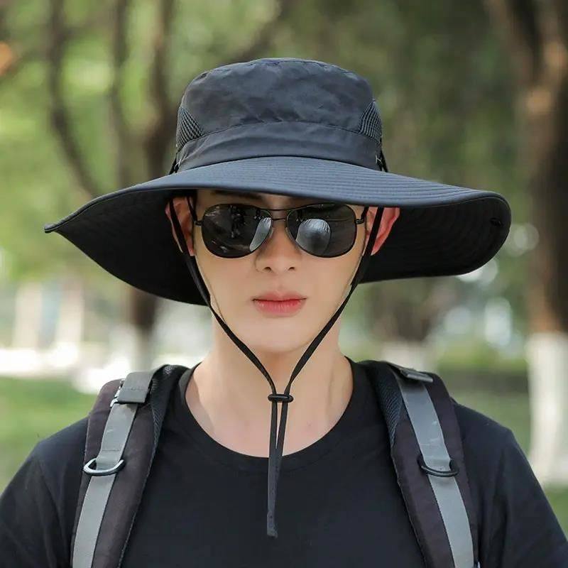 2025新款夏季户外男士钓鱼帽登山太阳帽防晒遮阳帽渔夫帽男款大檐