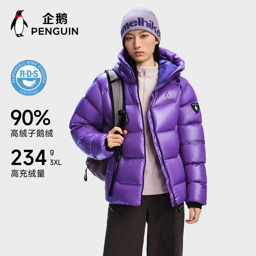 企鹅亮面高蓬松极寒鹅绒服