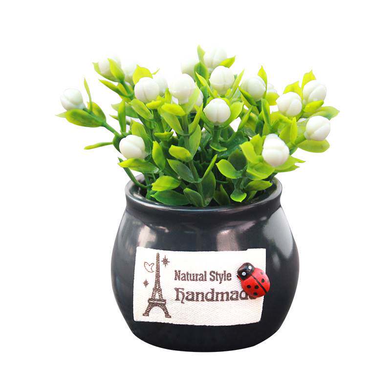 现货速发精品汽车摆件 花 创意车载树脂盆栽塑料绿色植物吉祥果车
