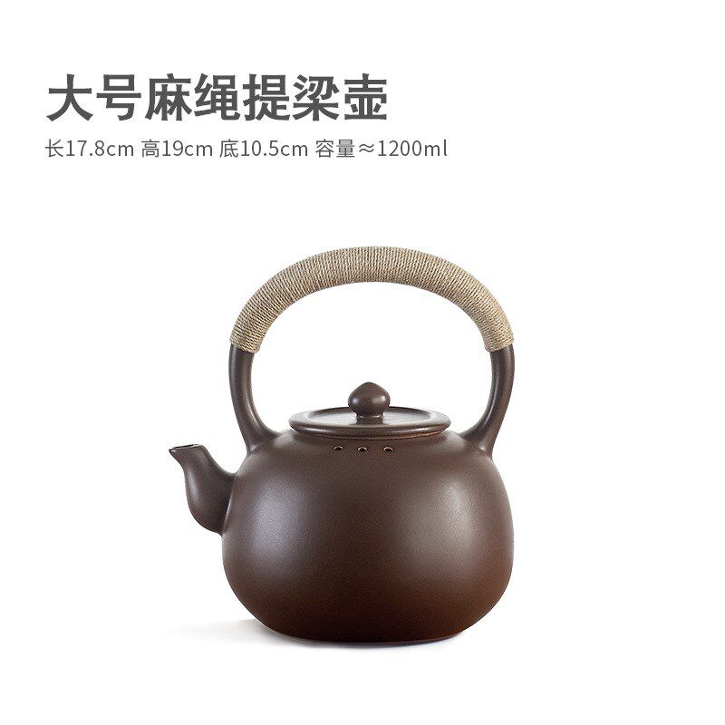 现货速发家用陶瓷烧水壶泡茶煮茶器提梁茶壶明火电陶炉陶壶大号大