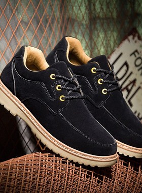 现货春秋男士低帮英伦潮鞋子伐木鞋时尚休闲鞋工装反绒皮鞋男外贸