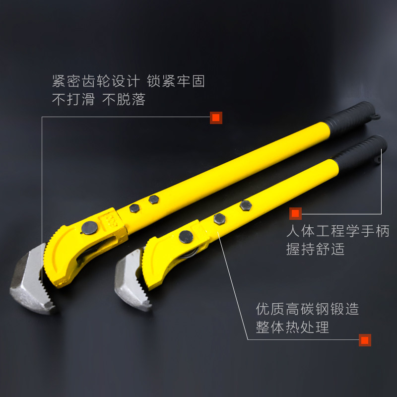 现货速发快速钢筋套筒扳手直螺纹用管钳扭力多功能管子钳水管钳子