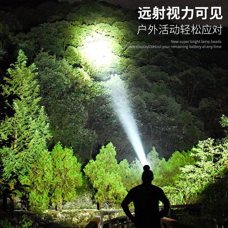 现货速发头灯强光可充电户外远射000超亮头戴式手电筒米氙气夜钓