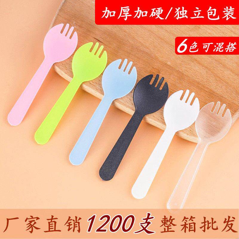 现货速发加厚蛋糕叉勺独立包装一次性勺子甜品雪糕塑料小勺水果捞