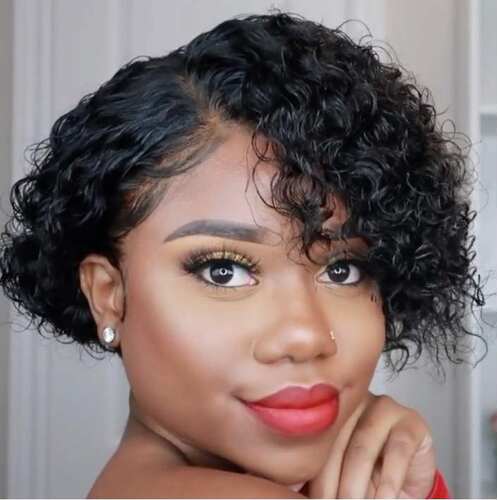 现货速发ra a Curly Wig Bla pti split whe hd