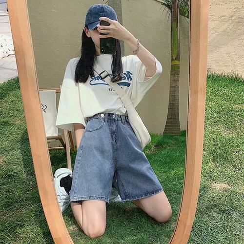 现货速发Feyzz Fashio Sumr Hf Wo Deim Shorts High Wst Bel