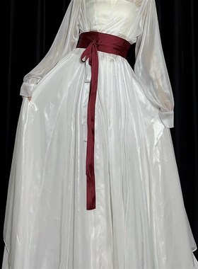 速发WYZ盖盖古风三色纯色腰封百搭缎面腰带收腰装饰搭配绑带