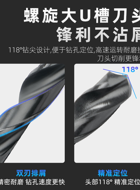 商工正品麻花钻不锈钢钻头高硬度电钻头冲孔直柄高速钢钻头
