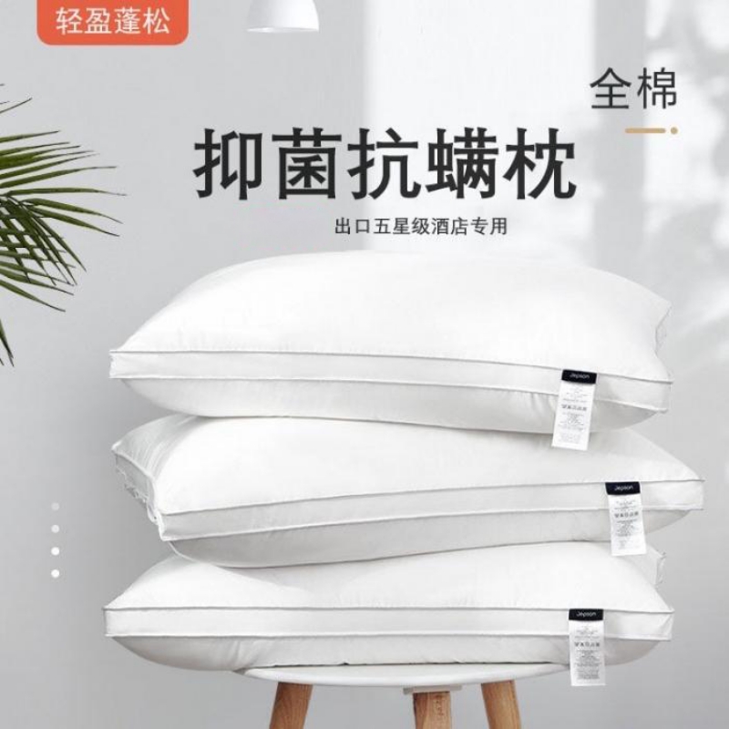 一对装五星级酒店枕头枕芯超柔软护颈高回弹助眠不变形家用枕头