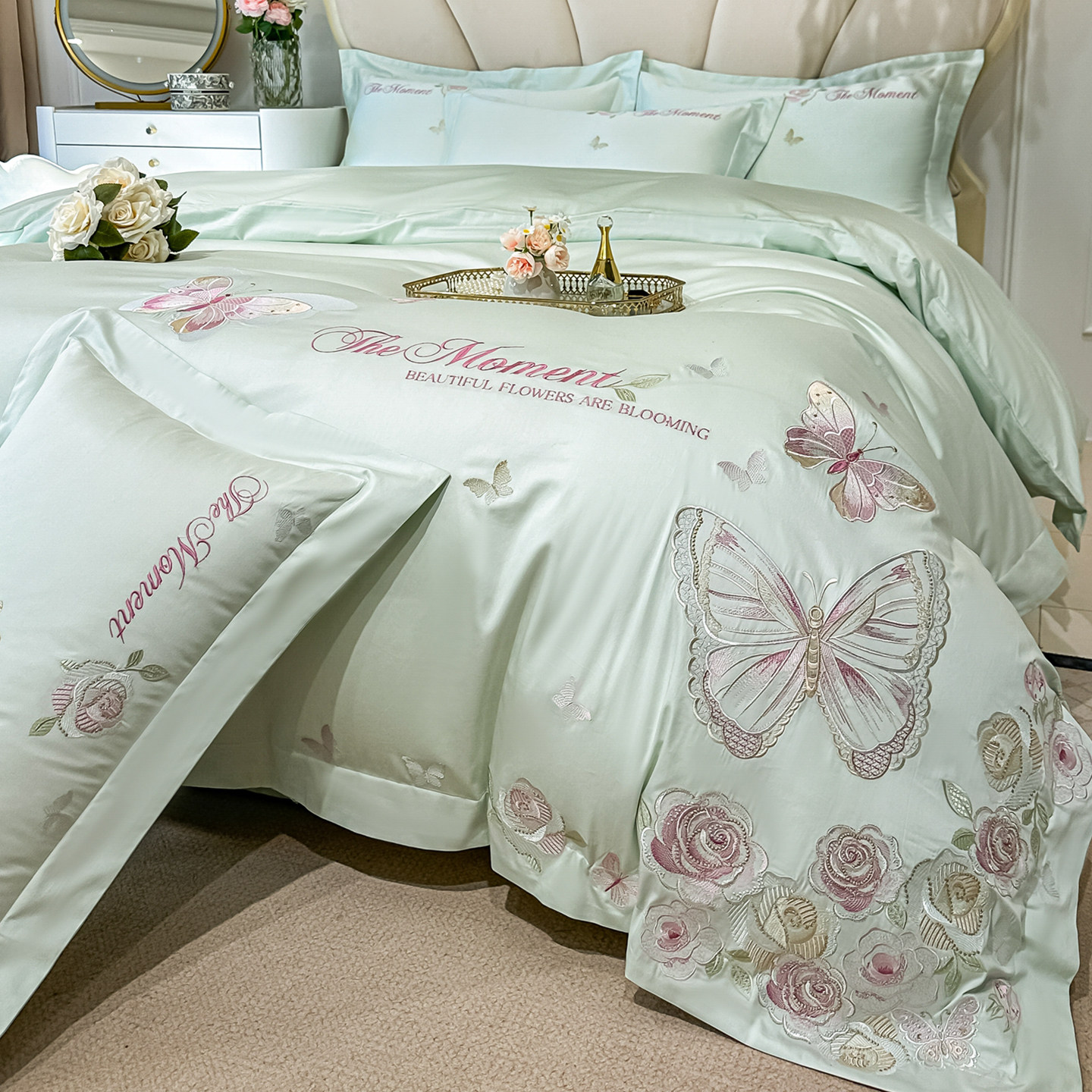 超柔软A类母婴级纯棉四件套100全棉长绒棉被套床单高级感床上用品