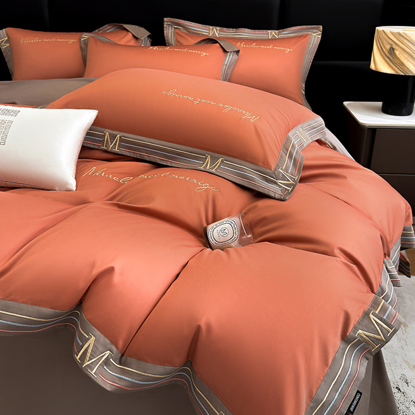 高端A类100S贡缎长绒棉四件套全棉被套床单纯棉主卧室床上用品