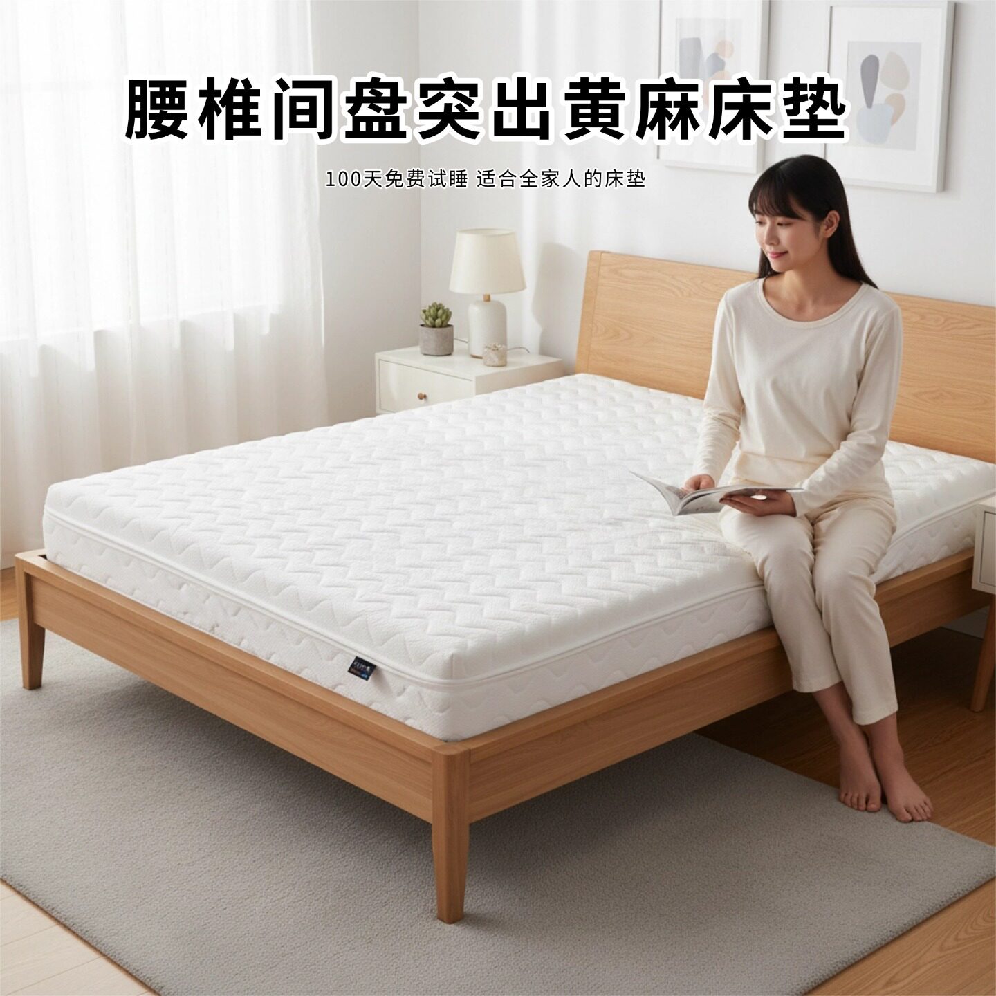 菲欧宫腰椎间盘突出床垫黄麻S型椰棕老人护腰全拆0甲醛榻榻米硬垫