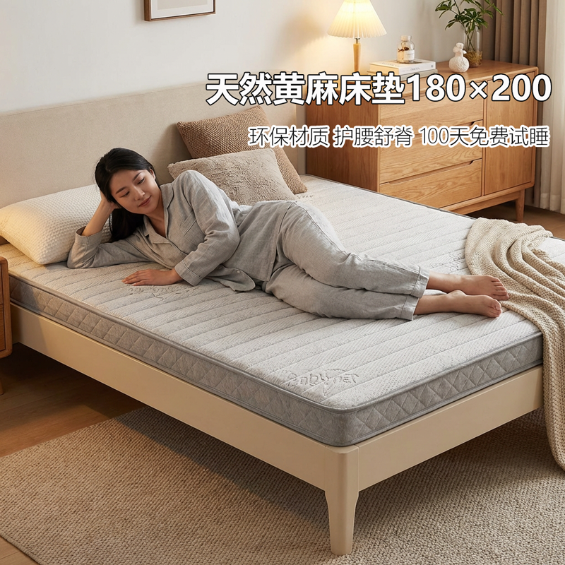 菲欧宫床垫180x200黄麻棕榈床垫偏硬护腰护脊可定制异形折叠