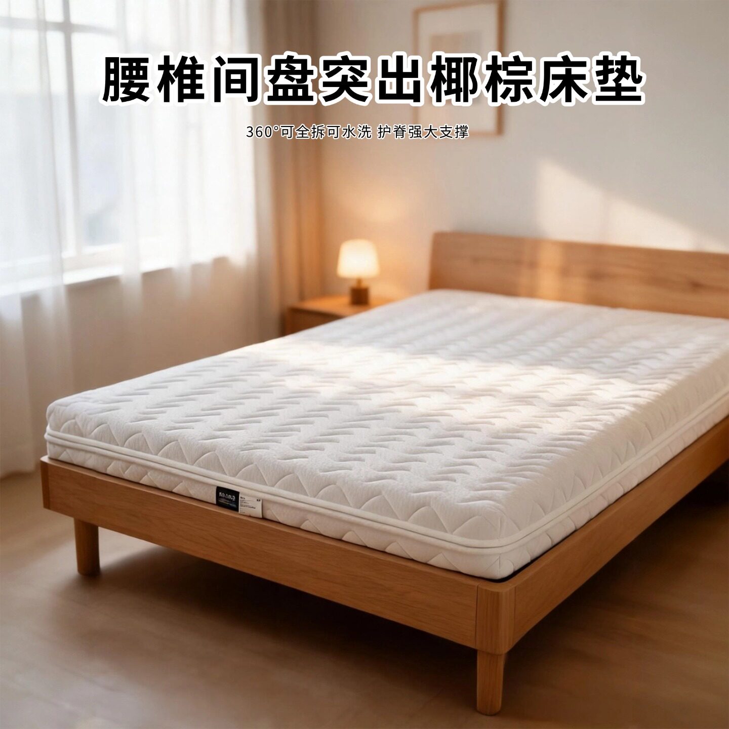 菲欧宫腰椎间盘突出床垫椰棕S型黄麻老人护腰全拆0甲醛榻榻米硬垫
