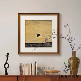 《一马平川》高级感中古风装饰画客厅艺术壁画轻法式餐厅玄关挂画