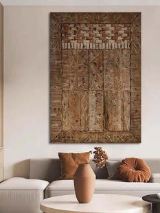 《顺遂》侘寂风客厅装饰画新中式覆古抽象艺术玄关壁画电表箱挂画