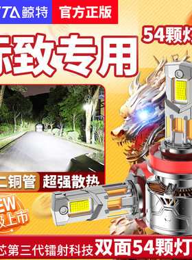 适用308标致3008标志408led大灯307泡206车灯508改装激光5008 301